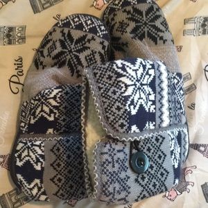 Wool lined bootie slippers